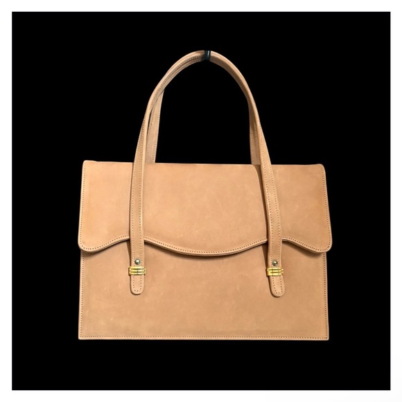 Vintage MCM Andrew Geller Camel Suede Top Handle Tote - Picture 15 of 15